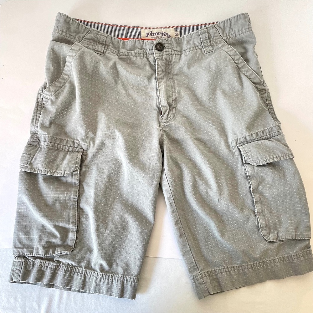 Mini Boden Johnnie B Cargo Shorts Gray 30 Cotton